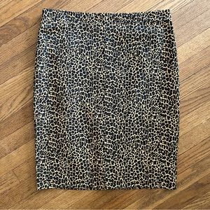 J.Crew Factory Leopard Print Pencil Skirt Lined Size 8
